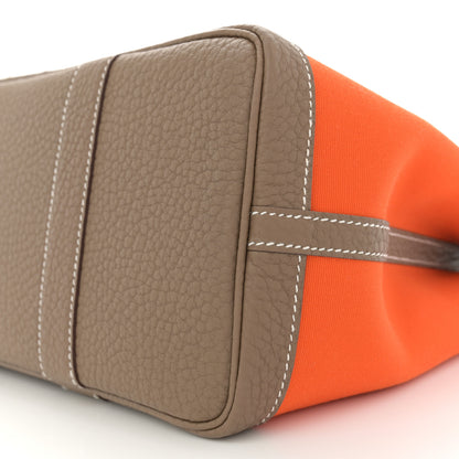 Hermes Toile Militaire Vache Country Garden Party 30 TPM Orange Chai 10 of 10