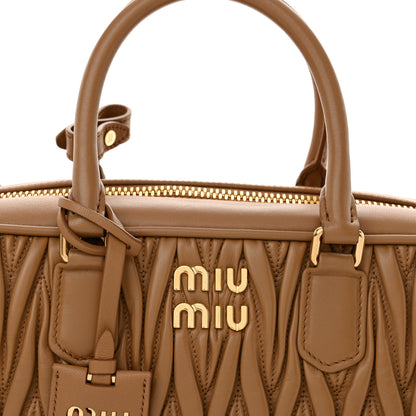 Miu Miu Nappa Matelasse Regular Arcadie Top Handle Bag Caramel 8 of 10