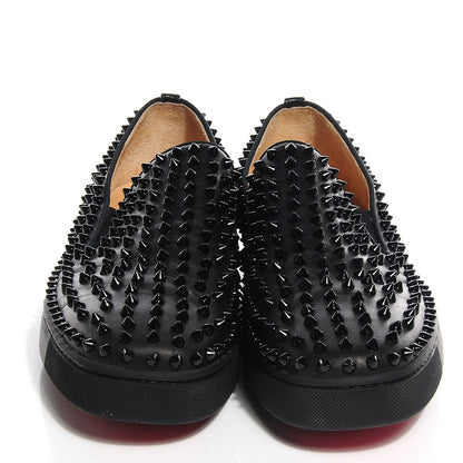Christian Louboutin Mens Calfskin Spikes Roller Boat Flat 45 Black 2 of 8