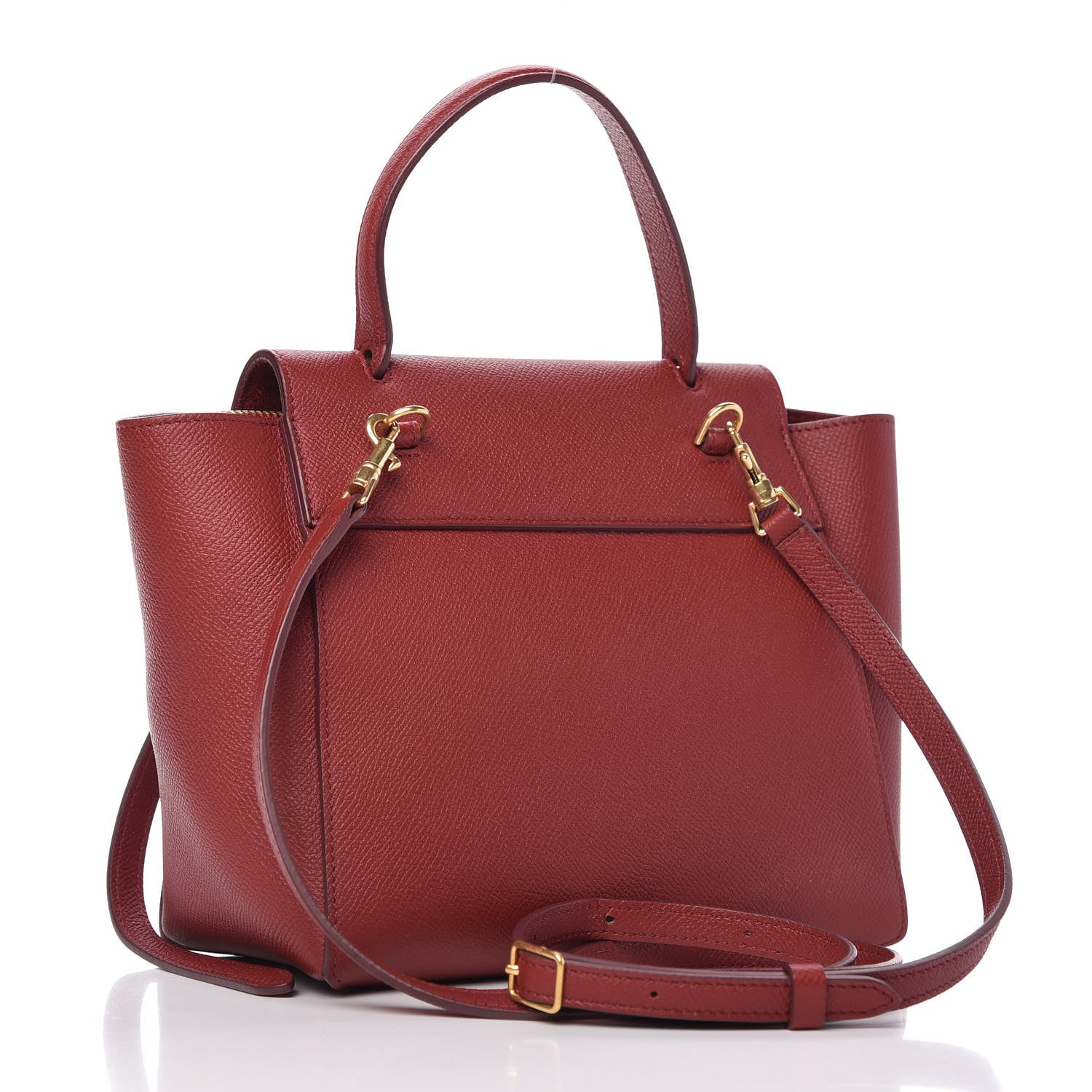 Celine Grained Calfskin Nano Belt Bag Ruby 3 of 9