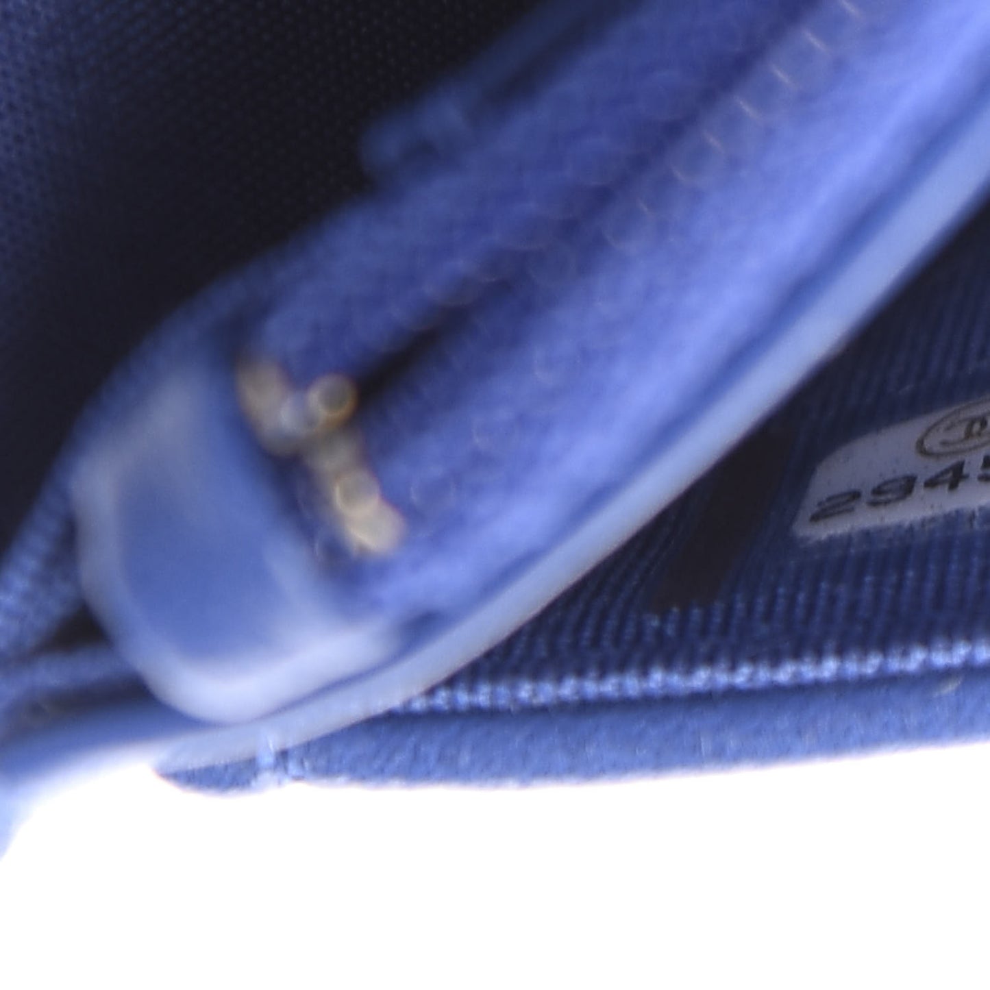 Goatskin Quilted 19 Wallet On Chain WOC Blue