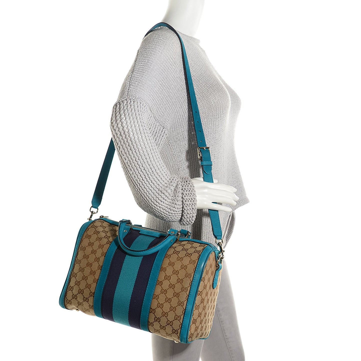 Monogram Vintage Web Medium Boston Teal