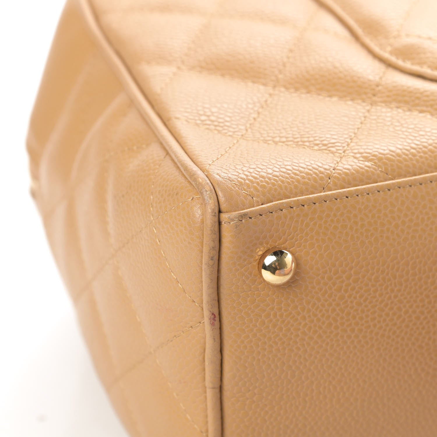 Chanel Caviar Quilted Large Bowler Bag Beige 12 of 20