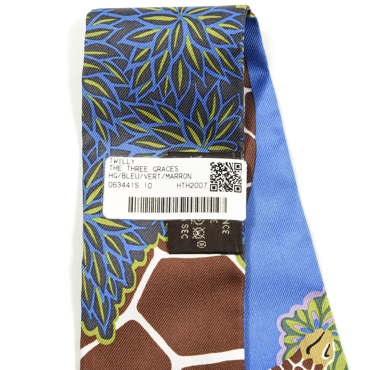 Silk The Three Graces Twilly Bleu Vert Marron