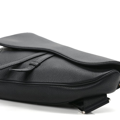 Christian Dior Grained Calfskin Mens Saddle Pouch Black 8 of 9