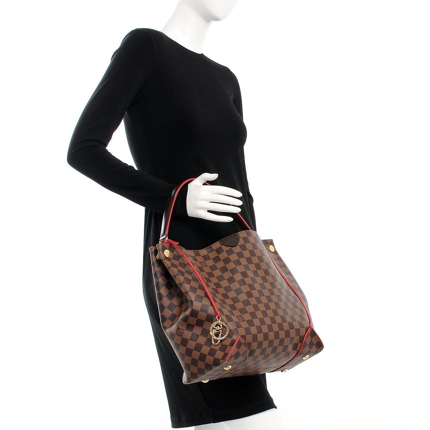 Louis Vuitton Damier Ebene Caissa Hobo Cherry 2 of 8