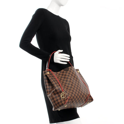 Louis Vuitton Damier Ebene Caissa Hobo Cherry 2 of 8