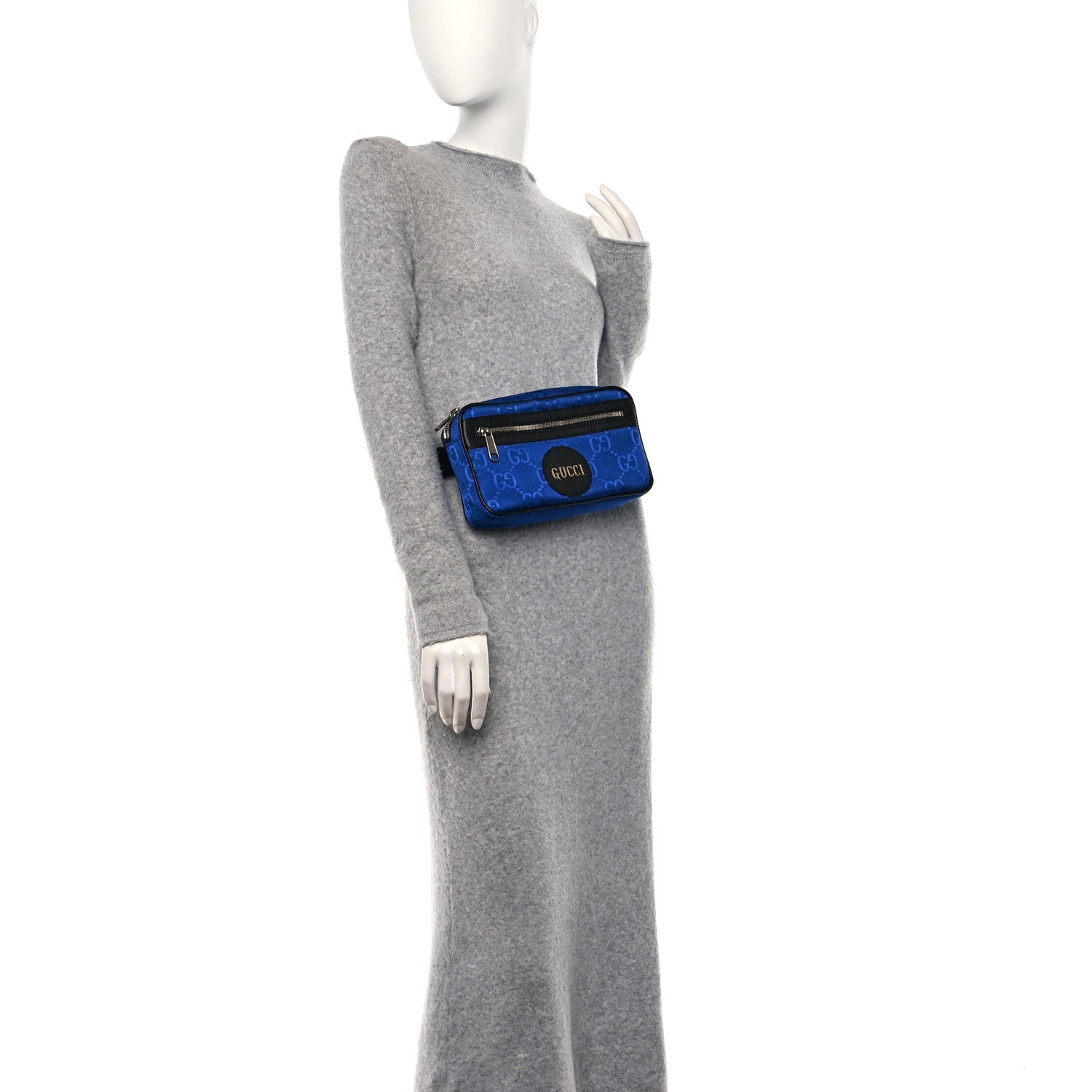 Gucci Econyl Nylon Monogram Off The Grid Belt Bag Guilted Blue Black 2 of 10
