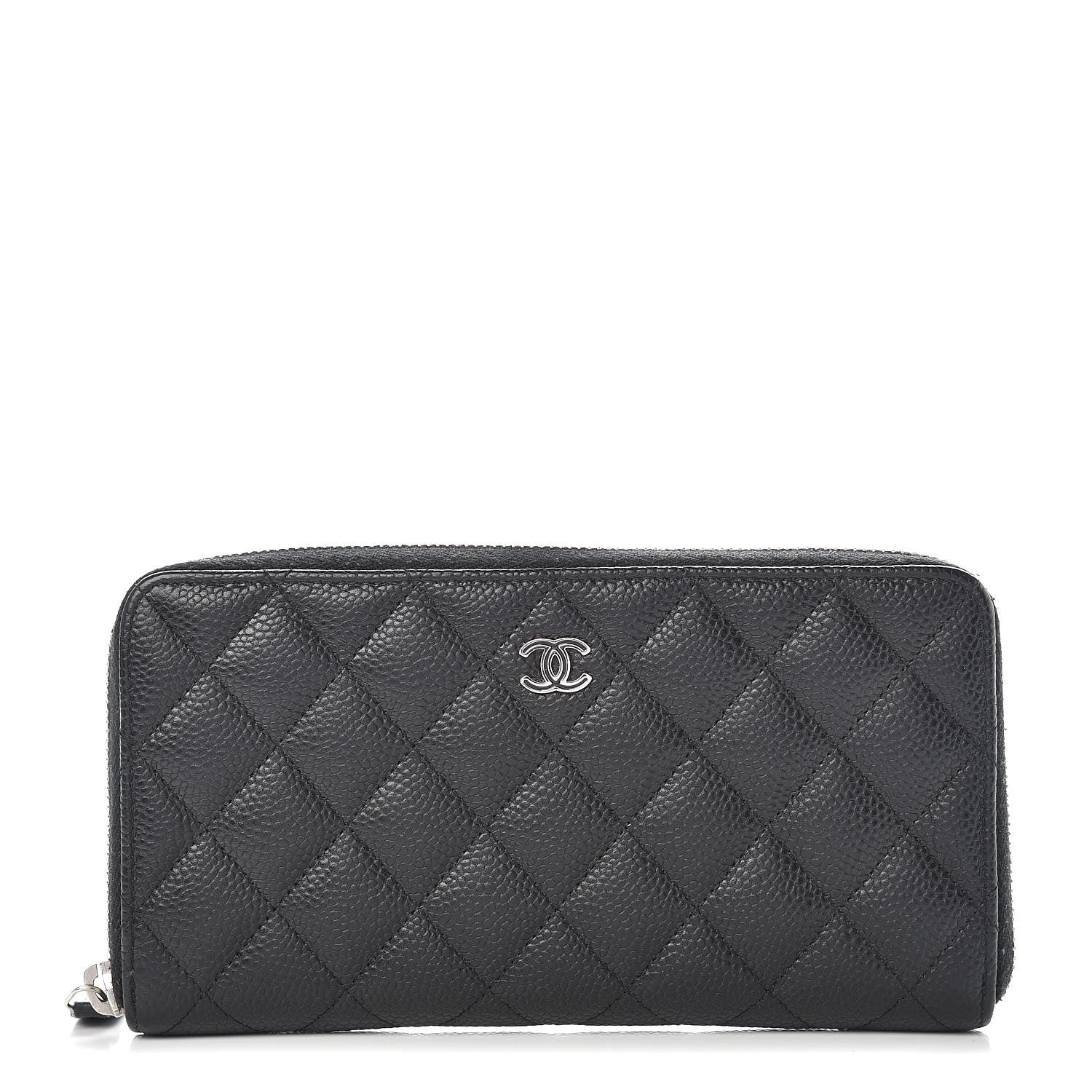 Chanel Caviar Quilted Large Gusset Zip Around Wallet Black 1 of 9
