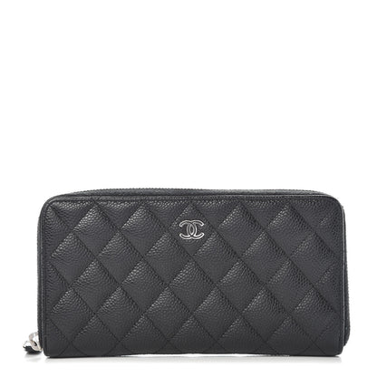 Chanel Caviar Quilted Large Gusset Zip Around Wallet Black 1 of 9