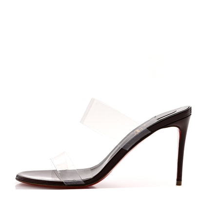 Christian Louboutin Patent PVC Just Nothing 85 Slide Sandals 37 Black 1 of 9