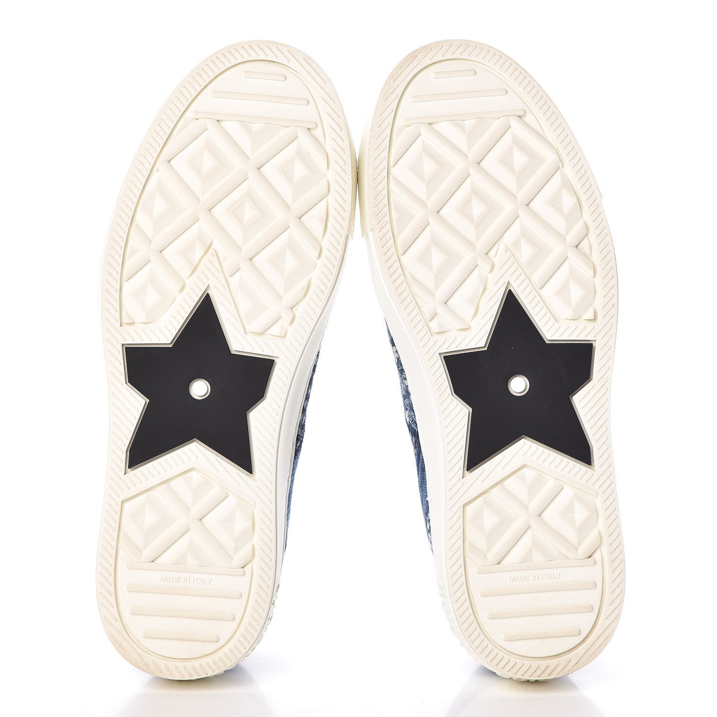 Denim Patchwork Walk'n Dior Low Top Sneakers 36.5 Blue