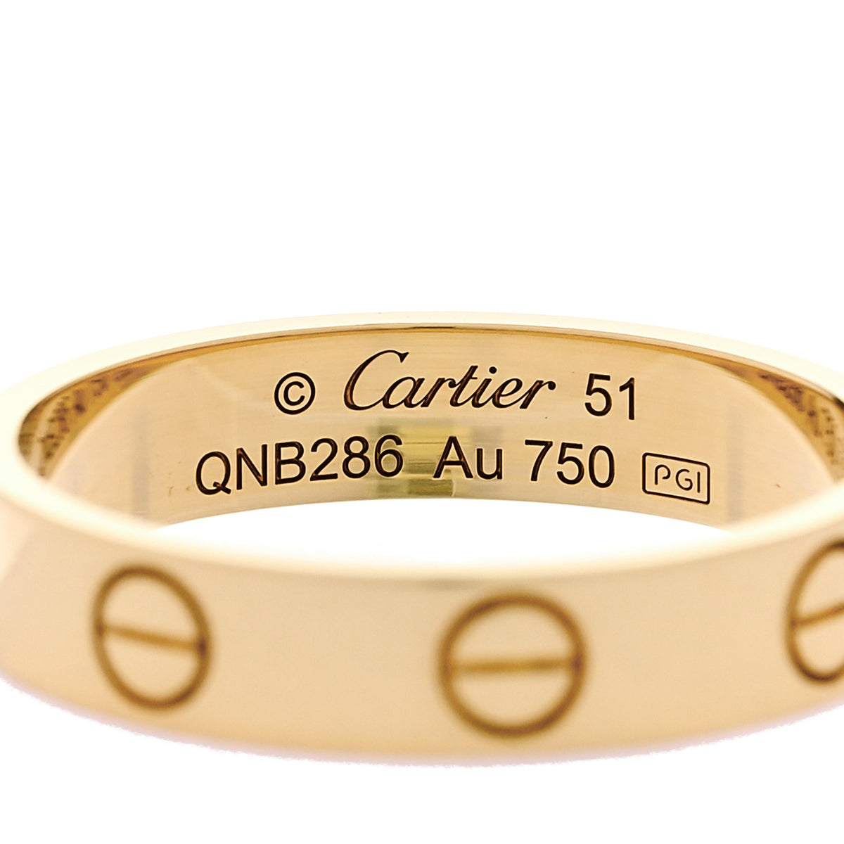 18K Yellow Gold 3.5mm LOVE Wedding Band Ring 51 5.75