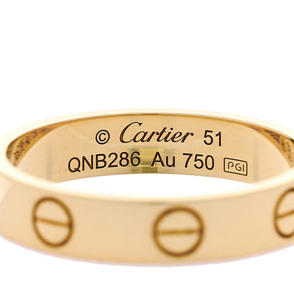 Cartier 18K Yellow Gold 3.5mm LOVE Wedding Band Ring 51 5.75 4 of 5
