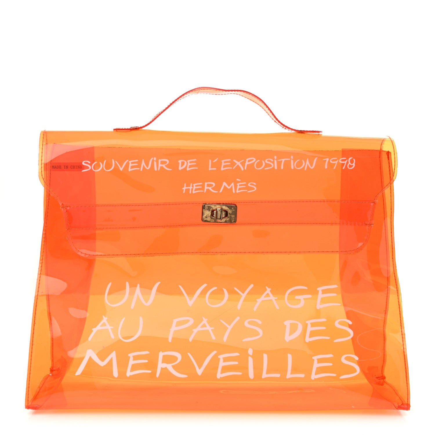 Hermes Vinyl Souvenir De L'Exposition Kelly Orange 1 of 14