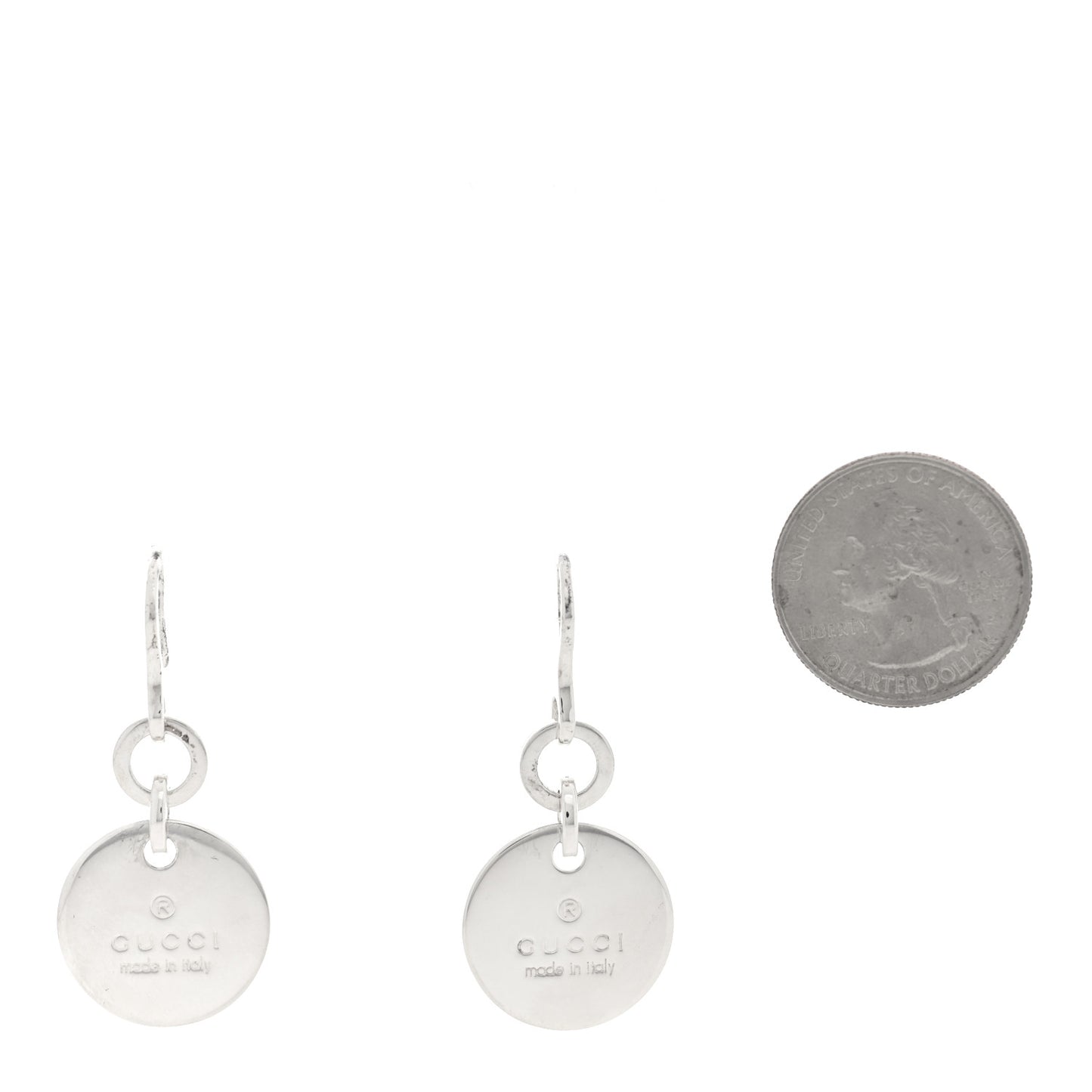 Sterling Silver Trademark Round Drop Earrings