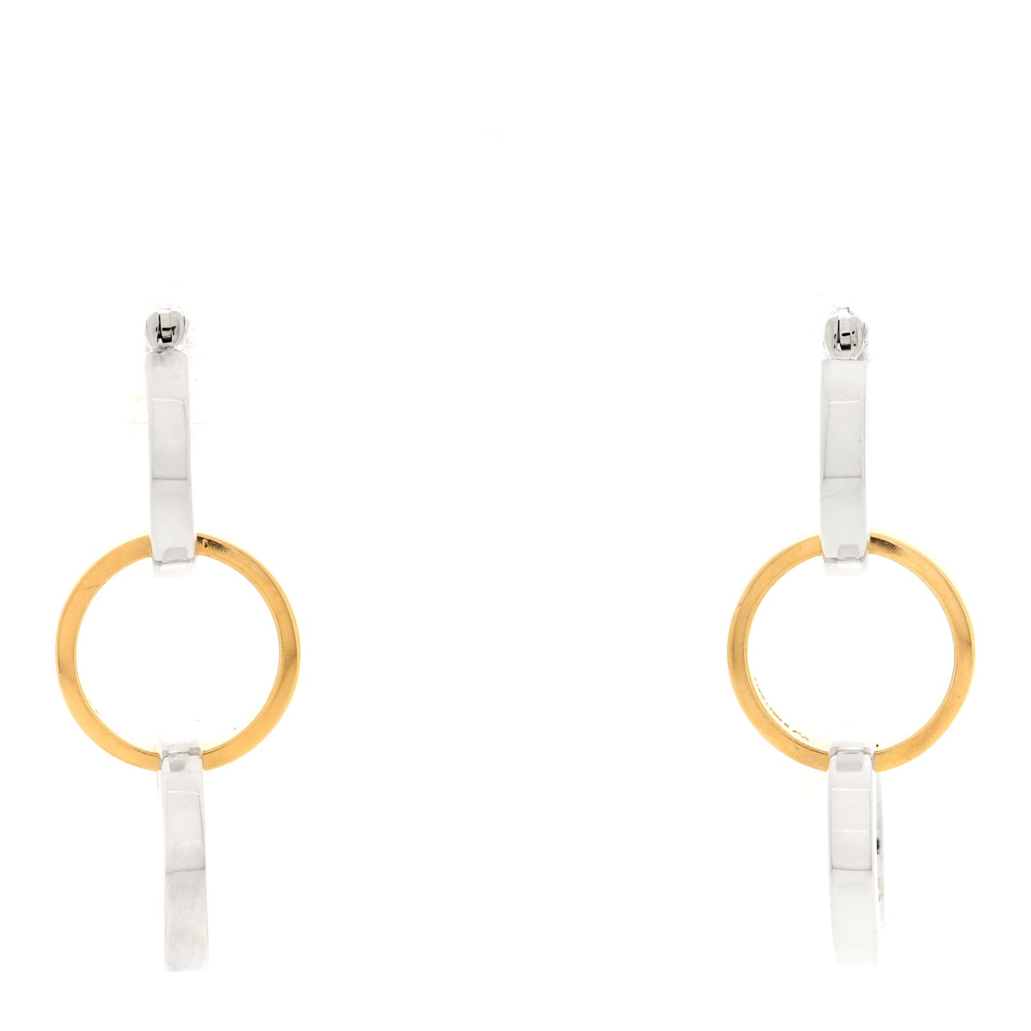 Sterling Silver 18K Yellow Gold Paloma Picasso Triple Hoop Drop Earrings