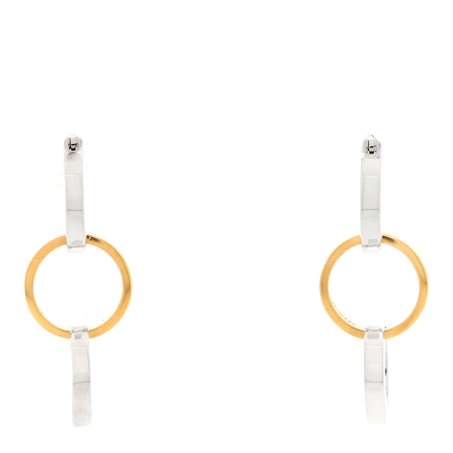 Tiffany Sterling Silver 18K Yellow Gold Paloma Picasso Triple Hoop Drop Earrings 1 of 4
