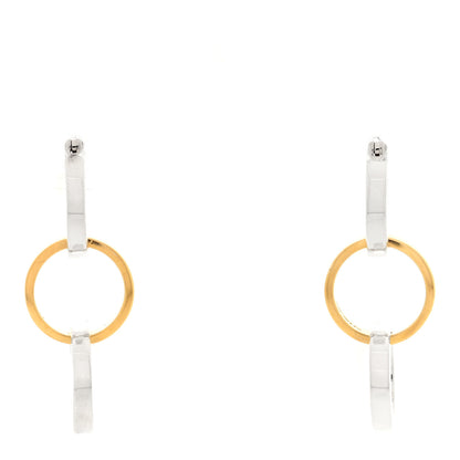 Tiffany Sterling Silver 18K Yellow Gold Paloma Picasso Triple Hoop Drop Earrings 1 of 4