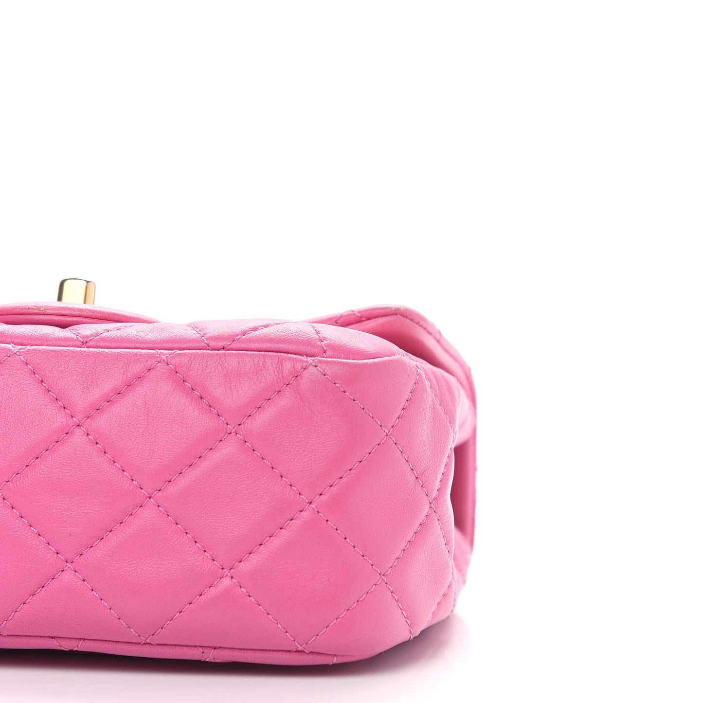 Lambskin Quilted Mini Pearl Crush Flap Pink