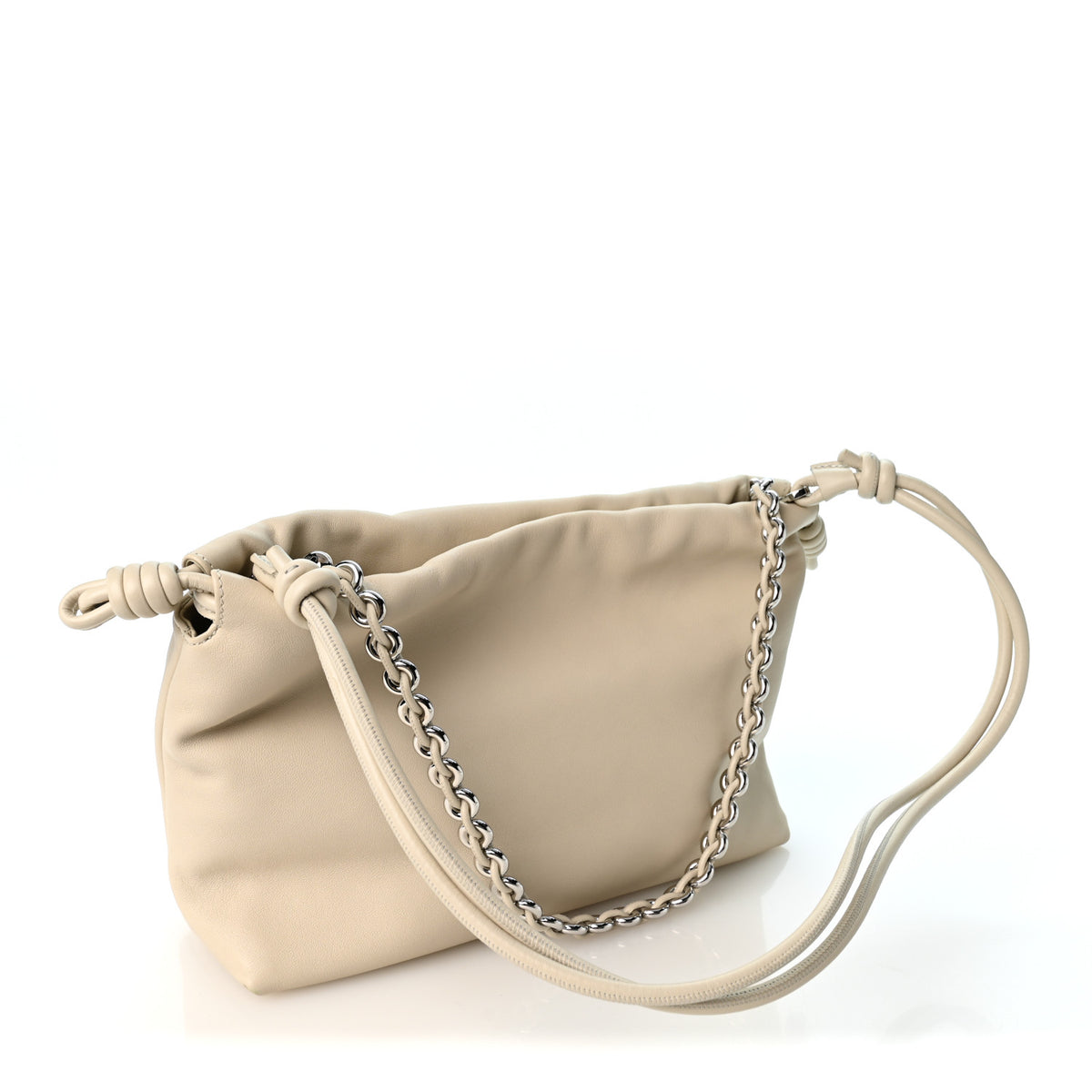 Mellow Nappa Medium Donut Chain Flamenco Knot Clutch Sea Salt