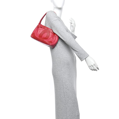 Chanel Calfskin Small CC Stitched Shoulder Bag Pink Red 2 of 16