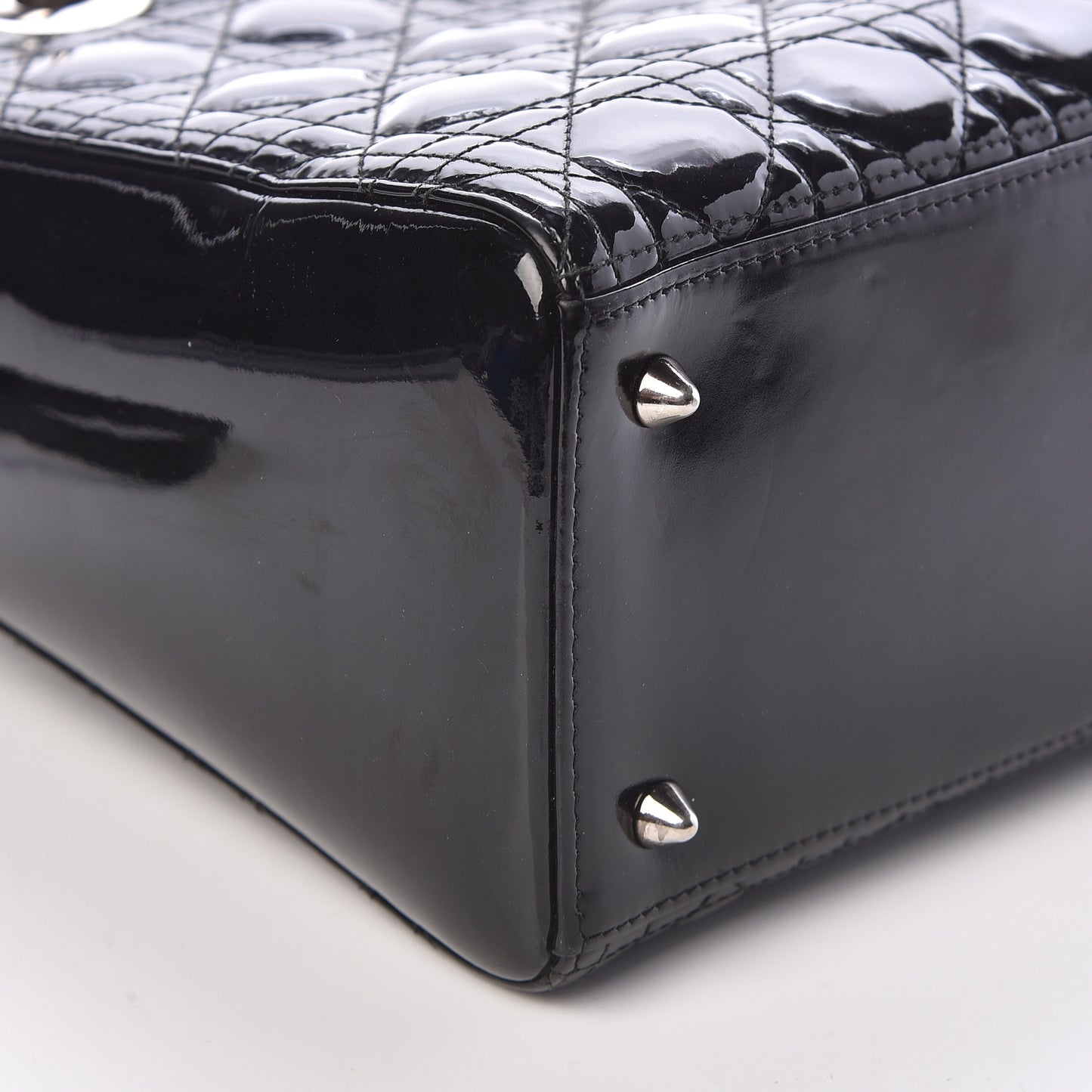 Patent Cannage Medium Lady Dior Black