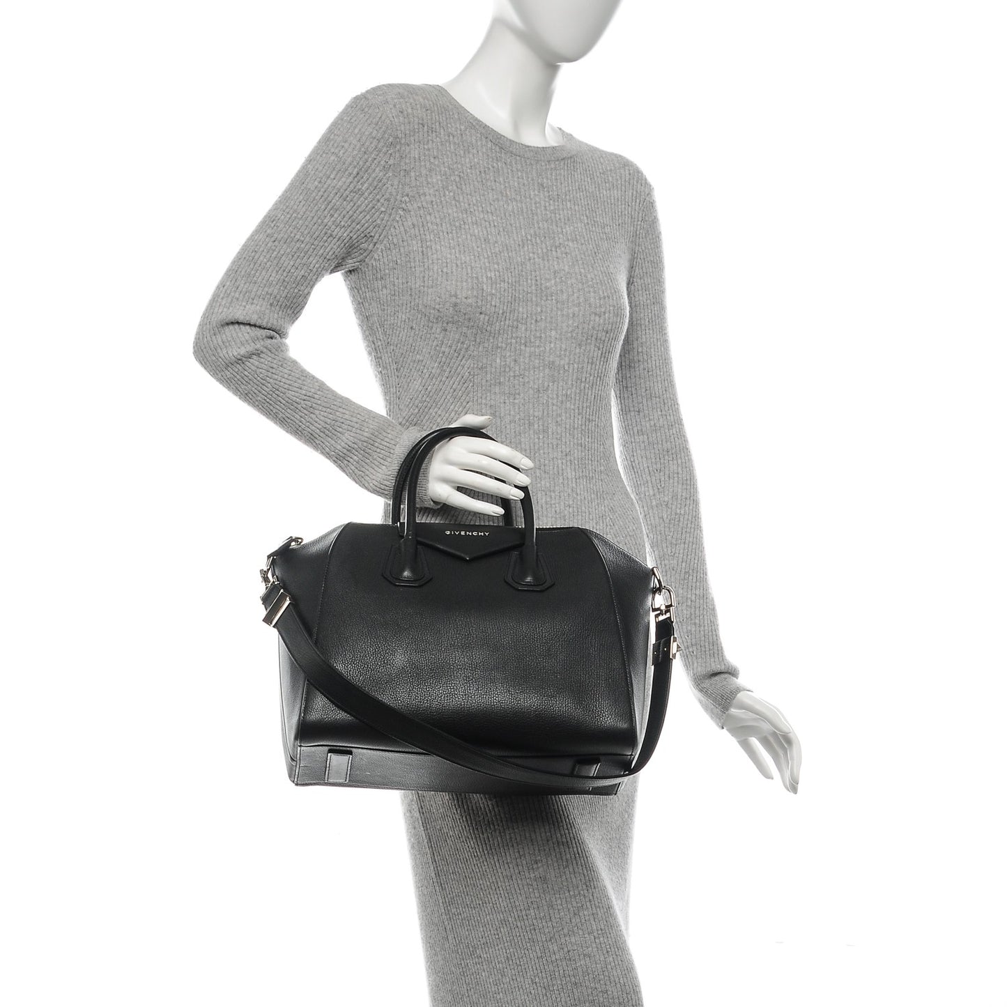 Sugar Goatskin Medium Antigona Black