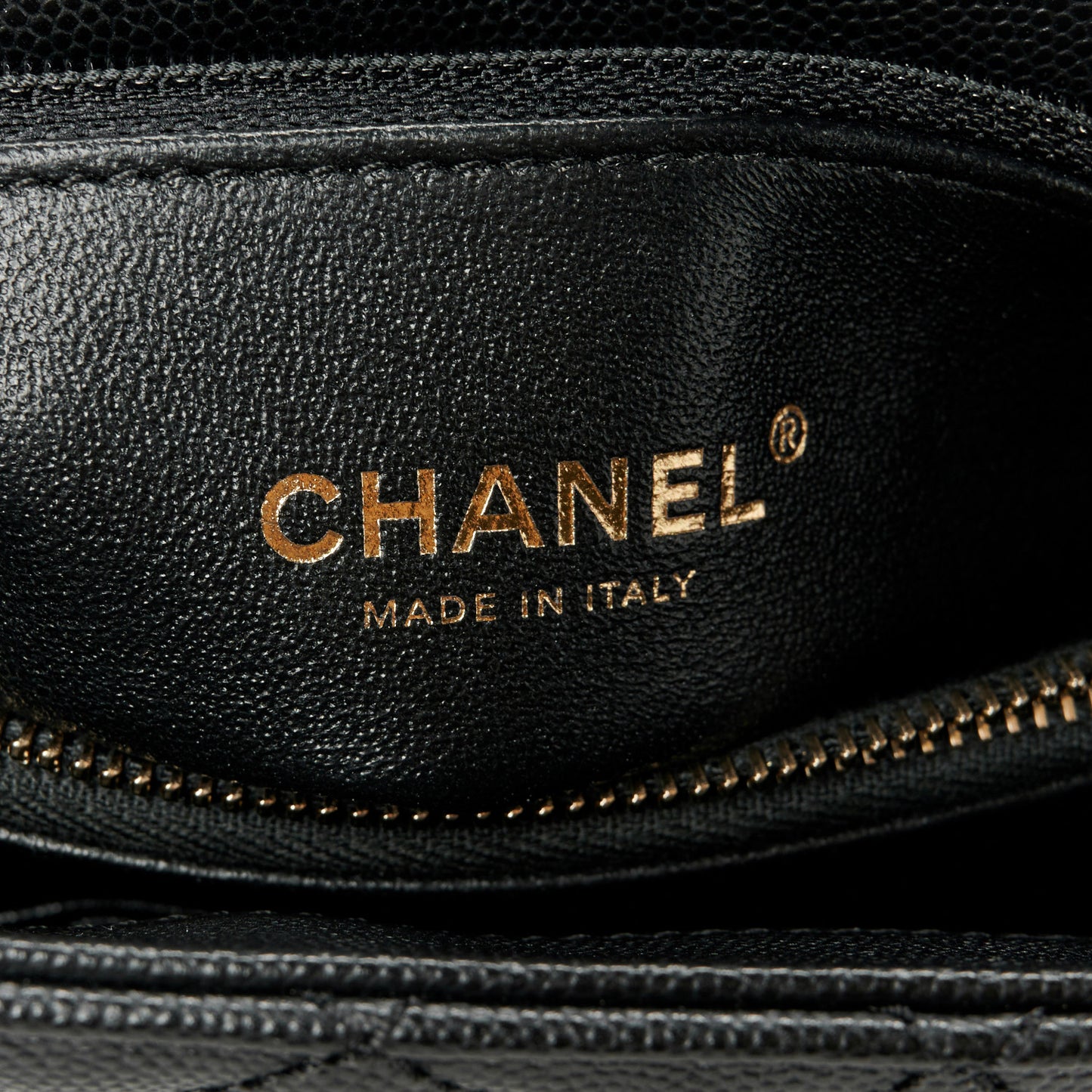 Caviar Lizard Embossed Quilted Small Coco Handle Flap Black