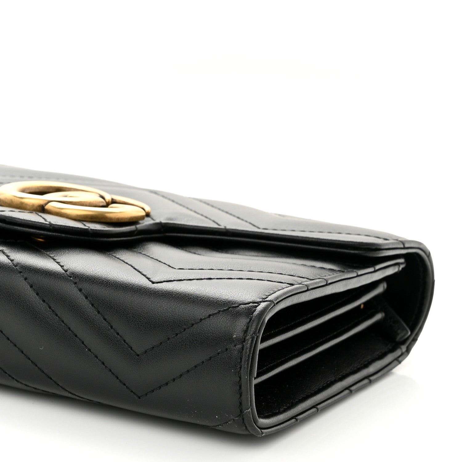 Gucci Calfskin Matelasse GG Marmont Chain Wallet Black 10 of 10