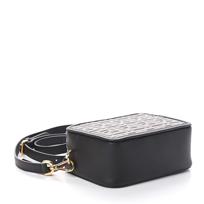 Fendi Vitello Century Bi-Color FF 1974 Embossed Mini Camera Case Maya Black 3 of 7