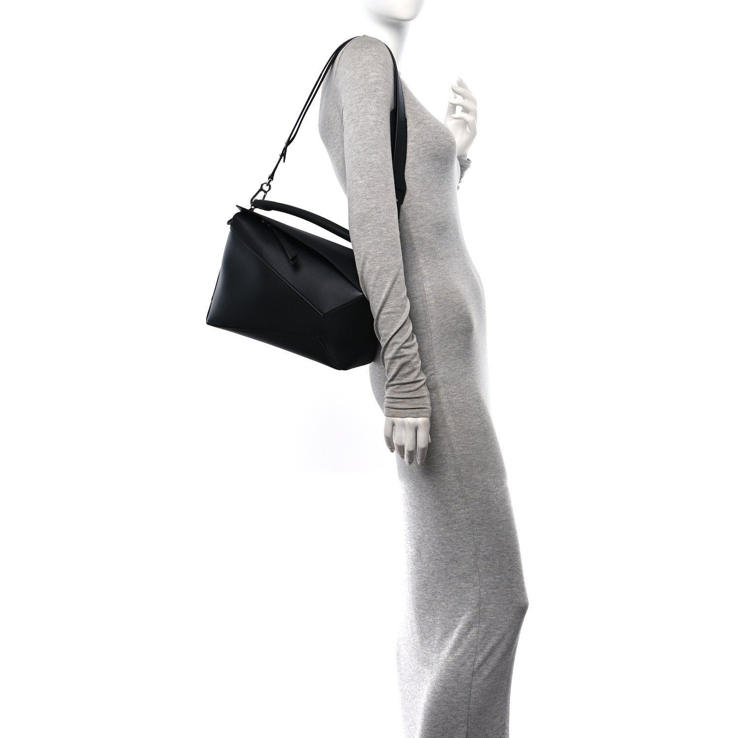 Loewe Calfskin Medium Puzzle Edge Bag Black 2 of 10