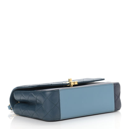 Chanel Lambskin Quilted Bi-Color CC Flap Blue 4 of 11