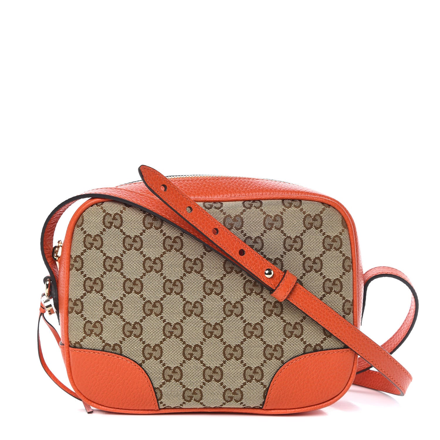 Gucci Monogram Dollar Calfskin Mini Bree Messenger Bag Beige Ebony Sun Orange 1 of 9