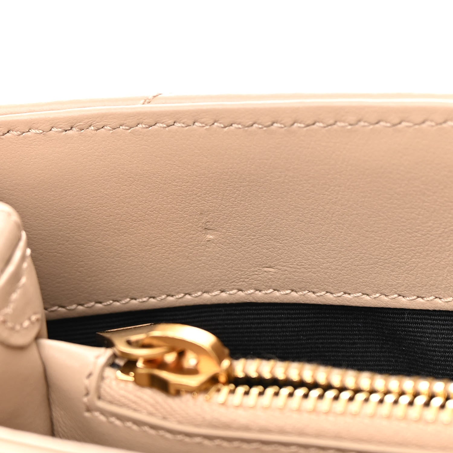 Saint Laurent Calfskin Y Quilted Monogram Small Loulou Chain Satchel Dark Beige 16 of 17