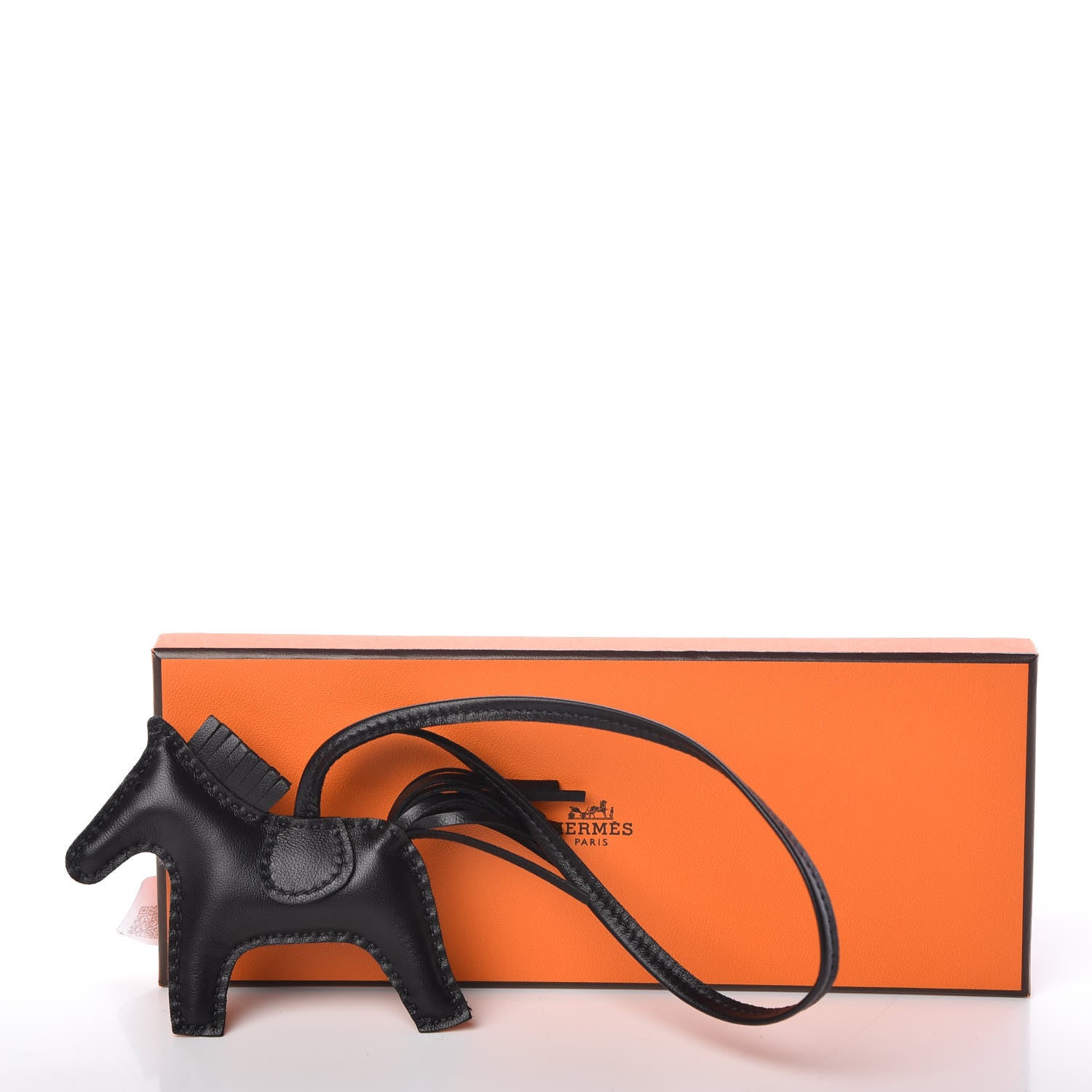 Hermes Milo Lambskin Grigri Rodeo Horse Bag Charm PM So Black 5 of 5