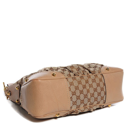 Gucci Monogram Medium Jockey Hobo Beige 4 of 7
