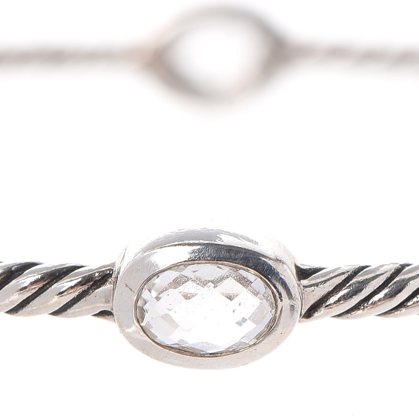 Sterling Silver Crystal Color Classics Cable Bangle Bracelet Set of 2