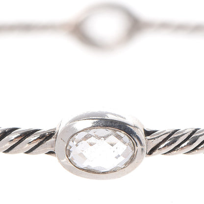 David Yurman Sterling Silver Crystal Color Classics Cable Bangle Bracelet Set of 2 8 of 8