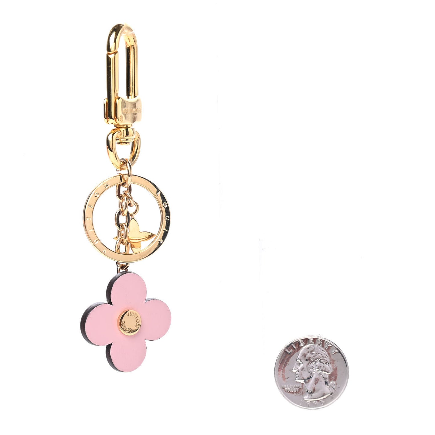 Monogram Blooming Flowers BB Bag Charm Key Holder Pink