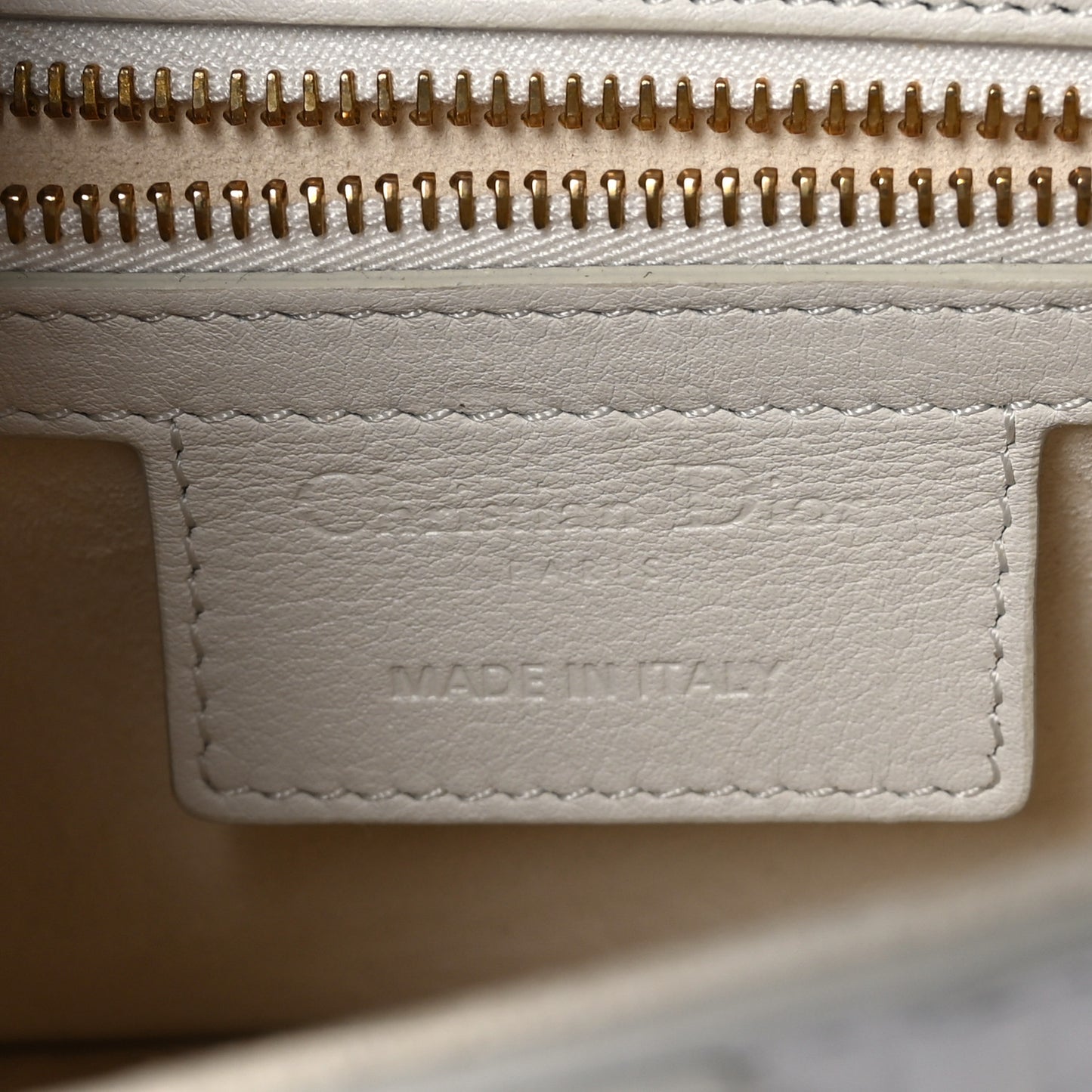 Calfskin Embossed Oblique Saddle Bag White