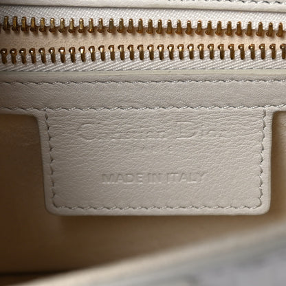 Christian Dior Calfskin Embossed Oblique Saddle Bag White 6 of 10