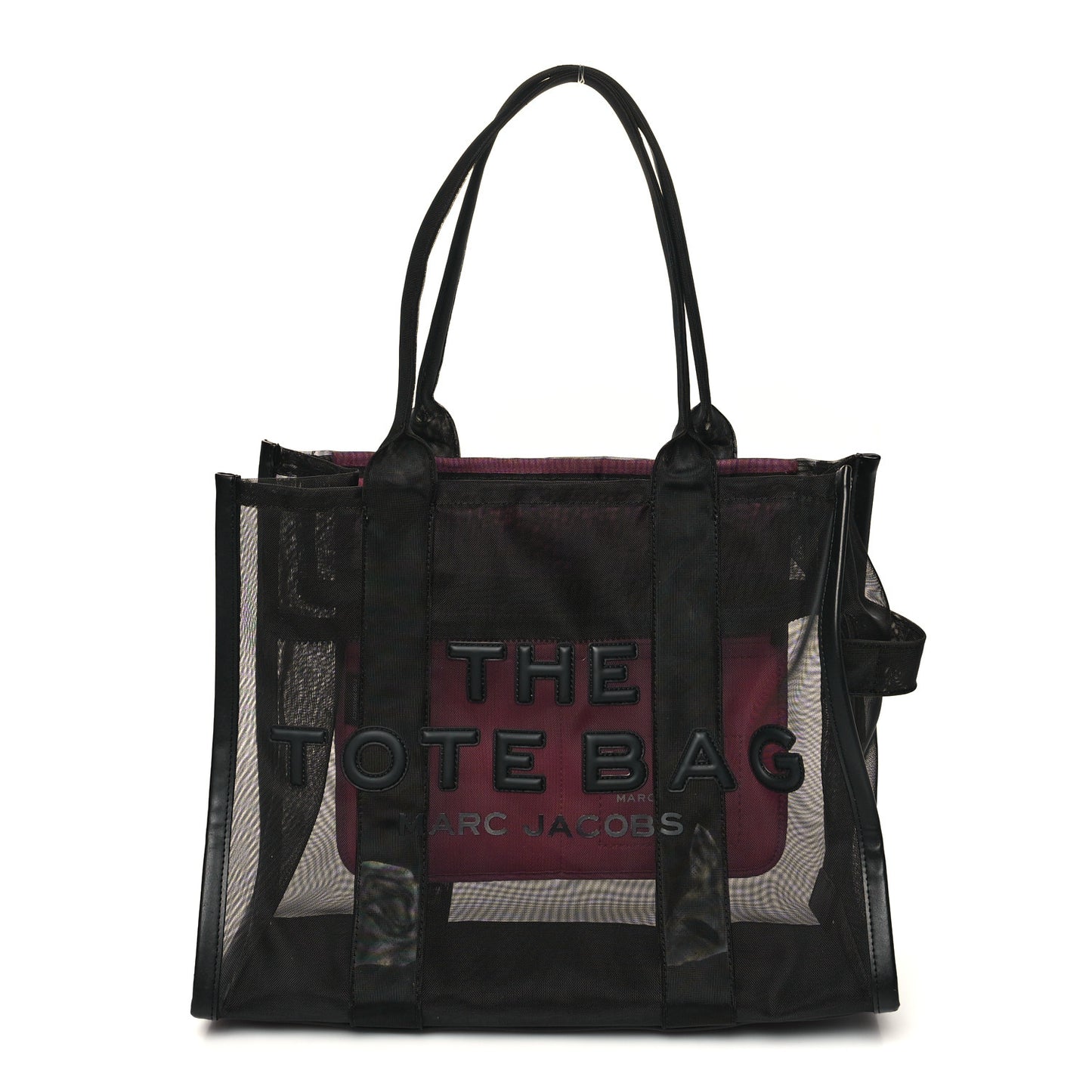 Nylon The Mesh Large Tote Bag Black Pink
