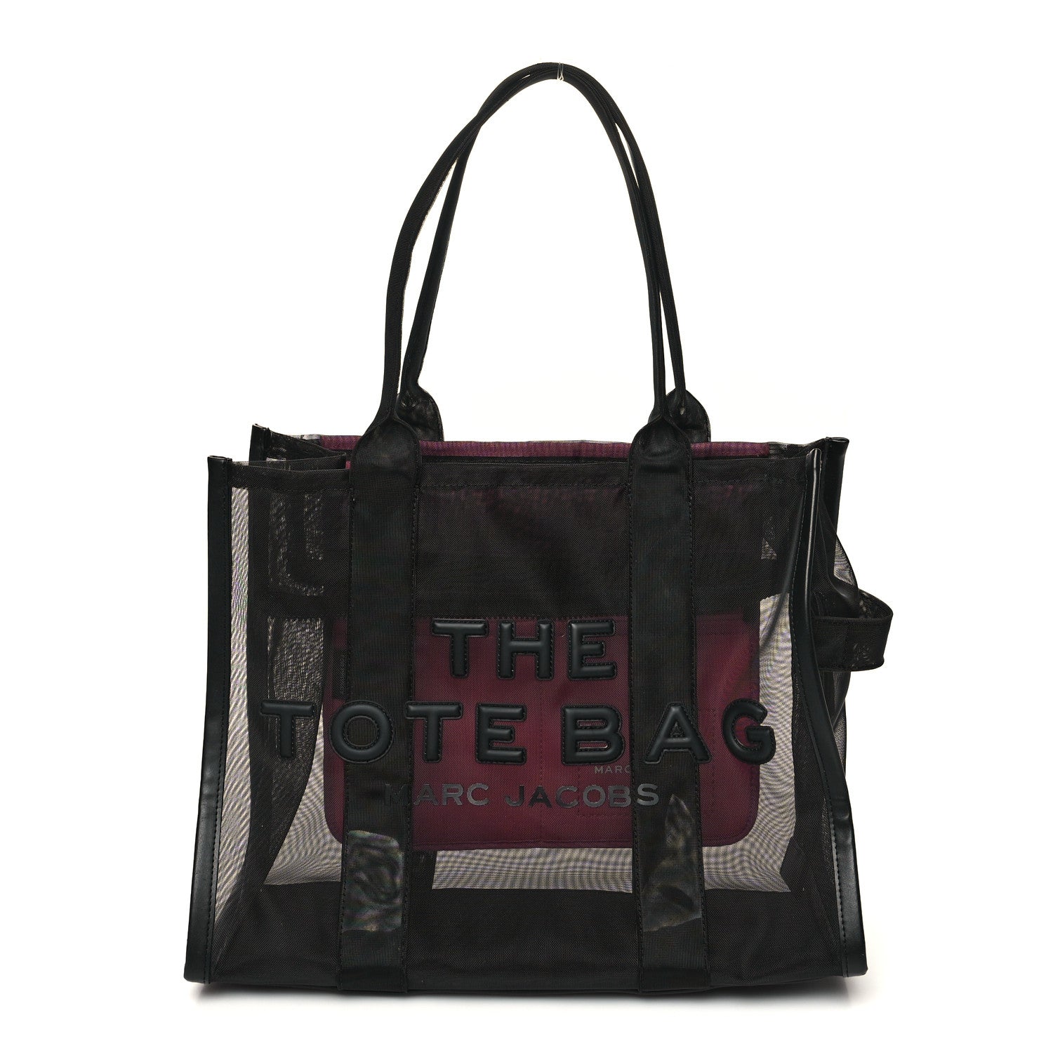 Marc Jacobs Nylon The Mesh Large Tote Bag Black Pink 1 of 10