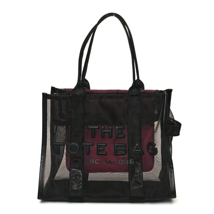 Marc Jacobs Nylon The Mesh Large Tote Bag Black Pink 1 of 10