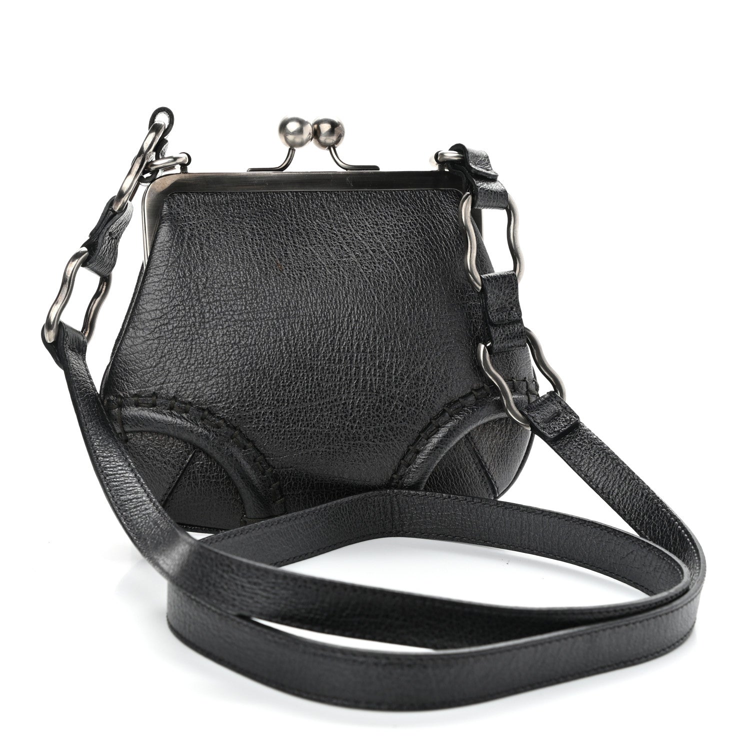 Burberry Goatskin Frame Crossbody Bag Grey 3 of 12