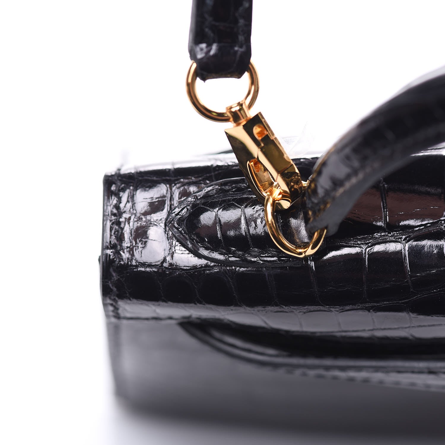 Hermes Shiny Alligator Mini Kelly Sellier 20 Black 29 of 37