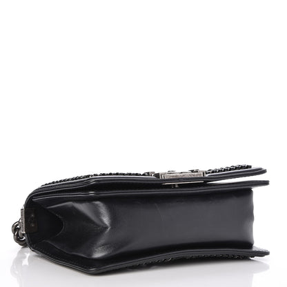 Chanel Goatskin Quilted Small Boy Top Handle Flap Black 4 of 11