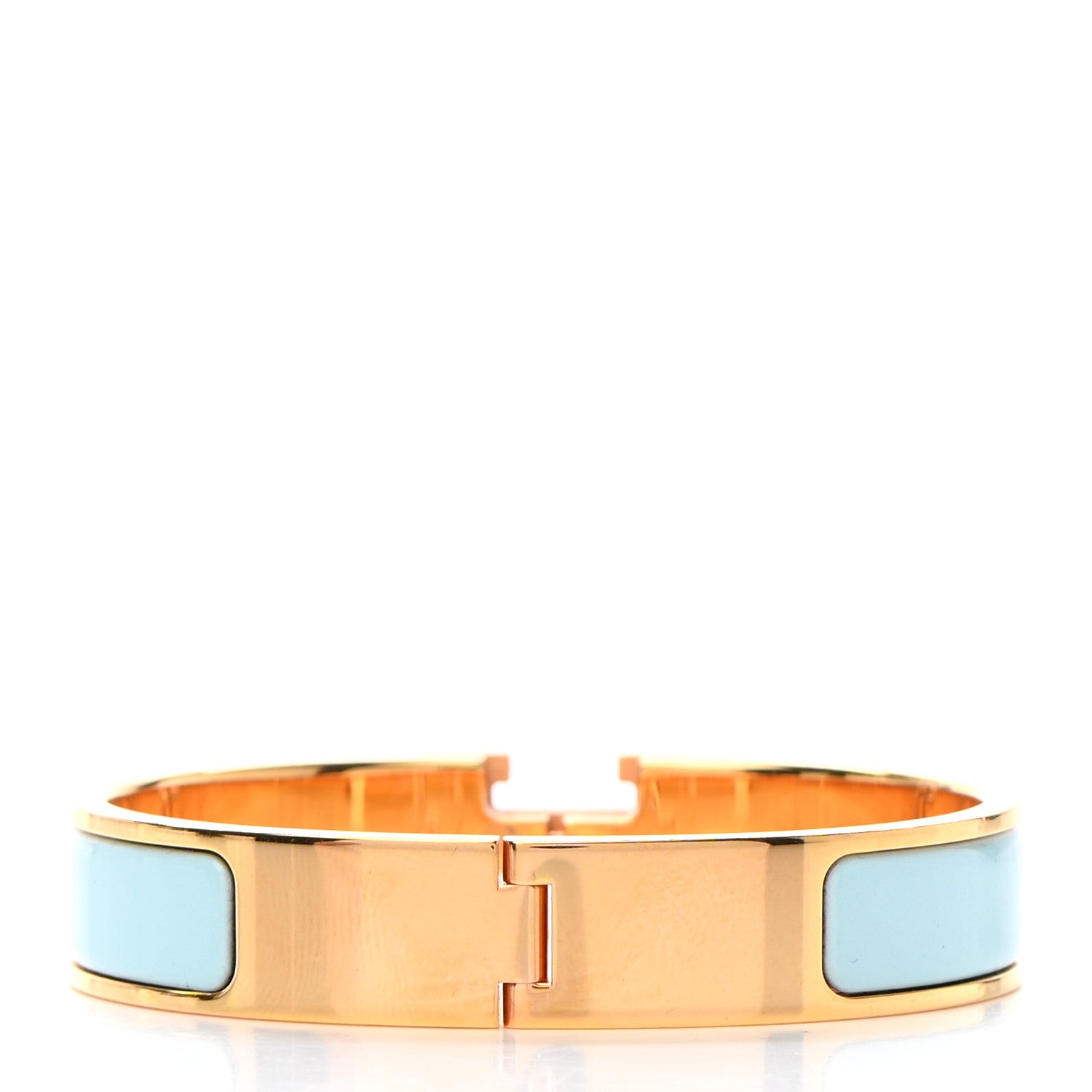 Hermes Enamel Narrow Clic Clac H Bracelet PM Bleu Glacier 3 of 6