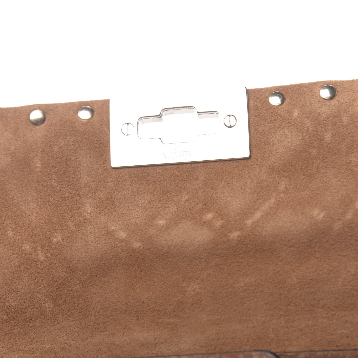 Valentino Garavani Grained Calfskin Beaded Rockstud Spike Wallet on Chain Light Cuir 9 of 11